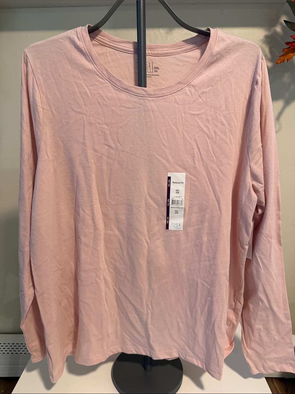 Time and Tru Light Pink Long Sleeve Crewneck Tee